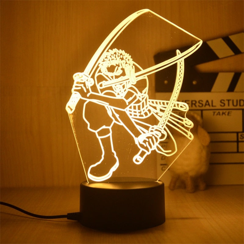 One Piece rufy Roronoa Zoro Ace Chopper lampada 3D LED Night Light